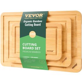 Cutting Board, 3 Pieces, Premium Versatile Bamboo Cutting Board with Food-Grade Oil and Juice Groove Cutting Board, 3 Pieces, Premium Versatile Bamboo Cutting Board with Food-Grade Oil and Juice Groove